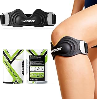 HANDBODE Patellar Tendon Support Strap, Silicone Knee Brace for men women, Adjustable Patella Band Support Pain Relief, Fit Hiking, Running, Basketball, Jumpers Knee, Osgood Schlatter, 1 PC