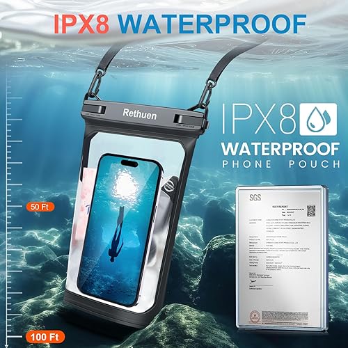 Miniatura 4 de Bolsa grande impermeable para teléfono, paquete de 2 bolsas flotantes impermeables para iPhone 17 16 15 14 13 Pro Max Galaxy S24 S23 S22 para todos