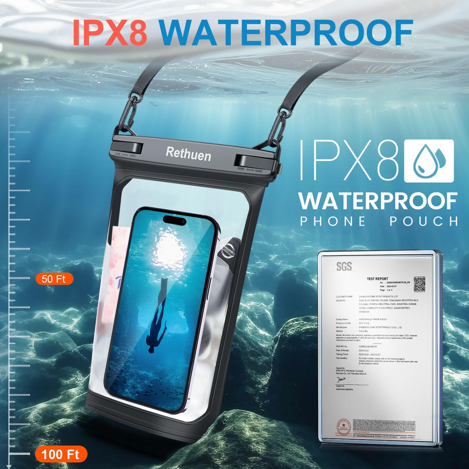 Bolsa impermeable flotante grande para teléfono celular, bolsa seca para iPhone 16, 15, 14, 13, 12 Pro Max, Galaxy S24, S23, S22, todos los teléfonos, bolsa flotante a prueba de agua para
