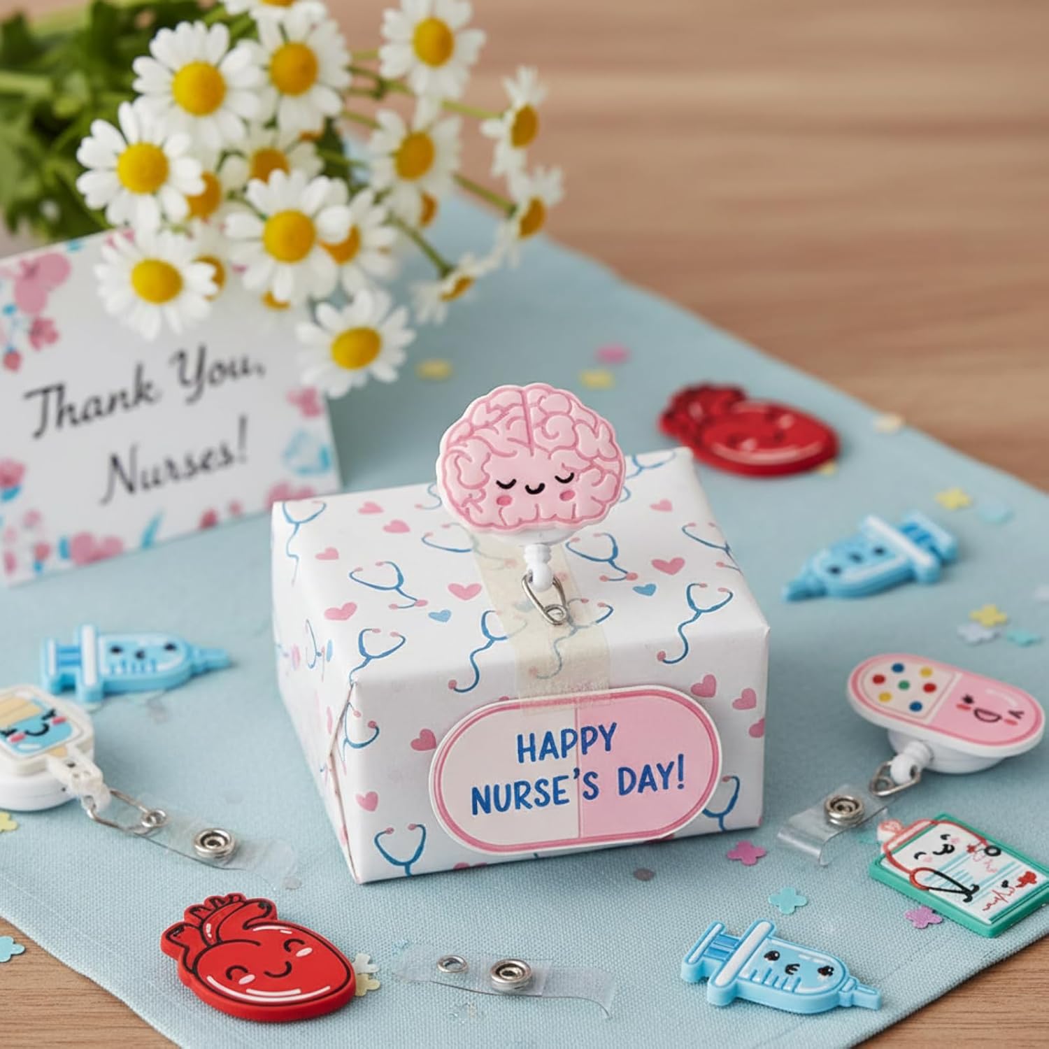 Henoyso 60 Pcs Nurses Week Gifts Bulk 2026 for Women, CNA RN Nursing Appreciation Gifts Bulk, Retractable Badge Reel Nurse Keychain for Nurses Student Doctor Graduation (Vibrant)