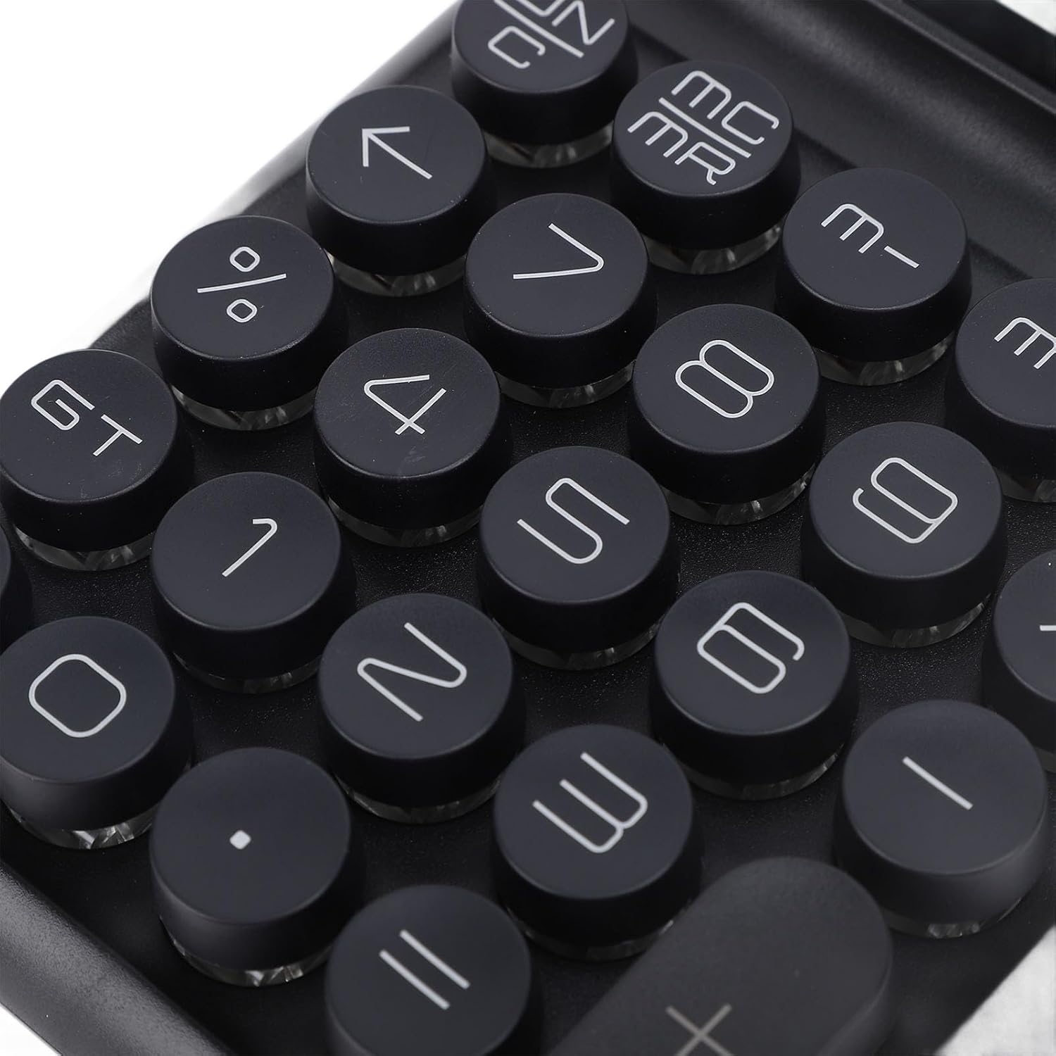 Mechanical Switch Calculator, 24 Keys Cute Calculator Large LCD Display Automatic Sleep Desktop Calculator Aesthetic Calculator for Office Home School (Black)