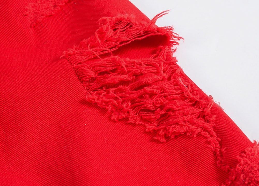 Men`s Classic Ripped Hip Hop Motorcycle Denim Jacket - Image 4