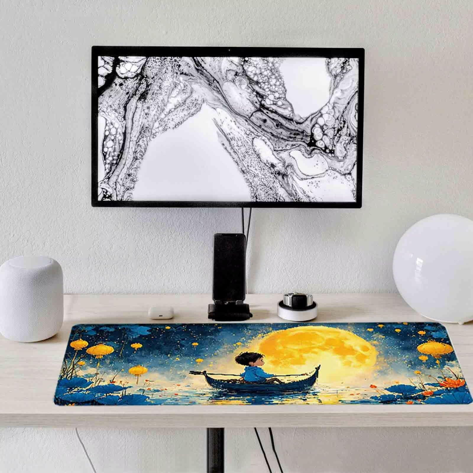 Tappetino Mouse Giallo Mousepad Cartone animato Tappetino Mouse XXL 1200 x 600mm Sottomano Scrivania Grande con Base in Gomma Antiscivolo Accessori per Computer, Migliora Precisione e Velocità r8646