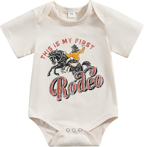 SAYOO Body Occidental para Bebés Niñas y Niños, Ropa de Vaquero Country Vaquera Divertido Adorable Creeper de Una Pieza Body para Bebés