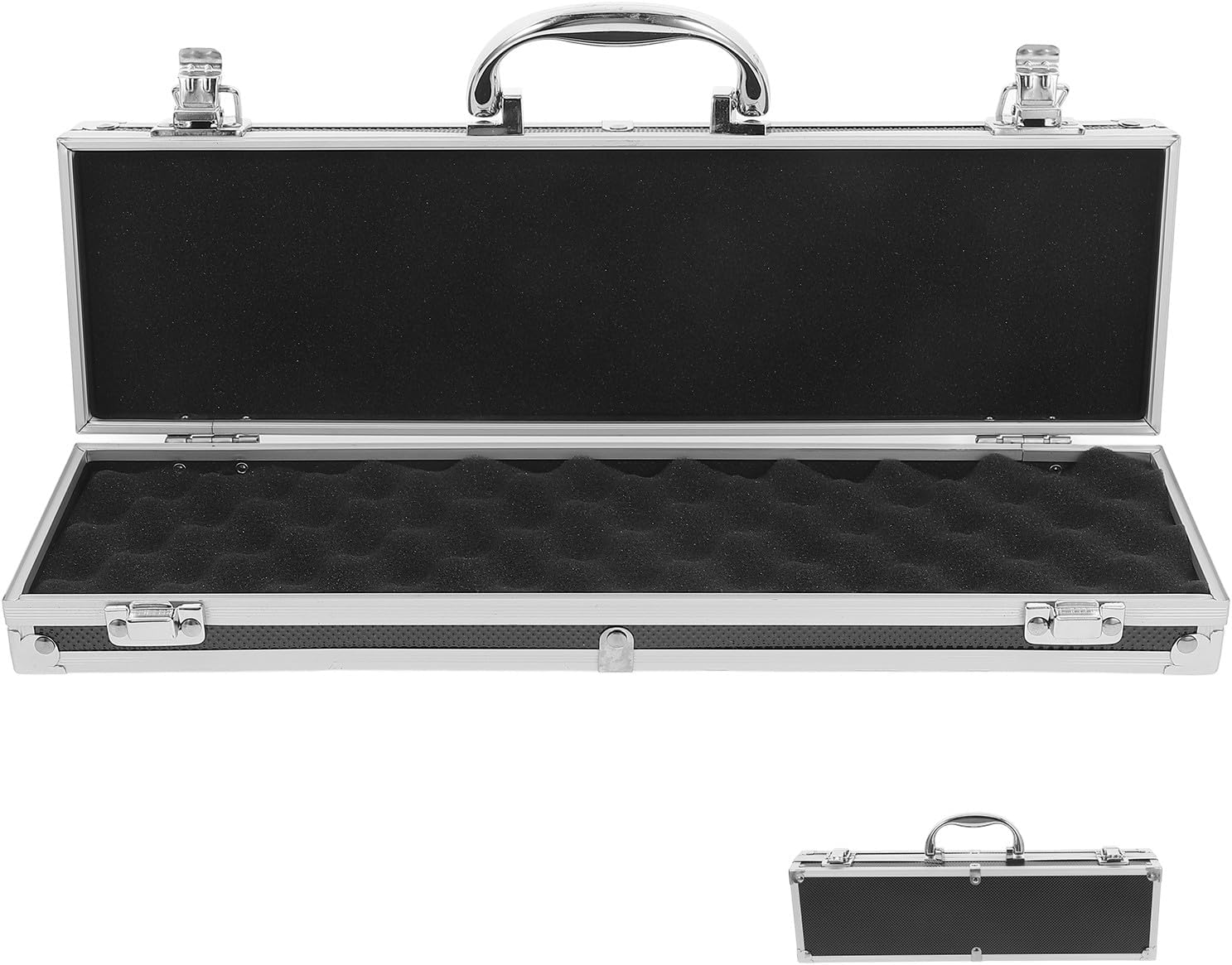 TEHAUX Portable Aluminium Alloy Tool Box with Handle, Lockable Multi-Functional Small Capacity Storage Case for Travel and Tool Organization, 364Mm X 100Mm X 55Mm, Lightweight 0.45Kg