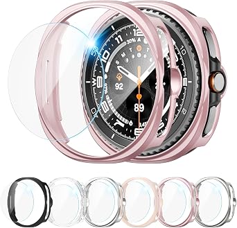 [6+8] Pack for Samsung Galaxy Watch 8 Classic 46mm Screen Protector Case, Hard PC Protective Bumper Shell + Anti-Fog Tempered Glass Film, Waterproof Face Cover Set for Galaxy Watch 8