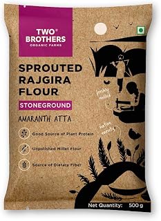 Two Brothers Organic Farms Sprouted Rajgira Atta (500g) | Nutrient-Rich Gluten-Free, High-Protein Amaranth Flour for Weigh... Price In India