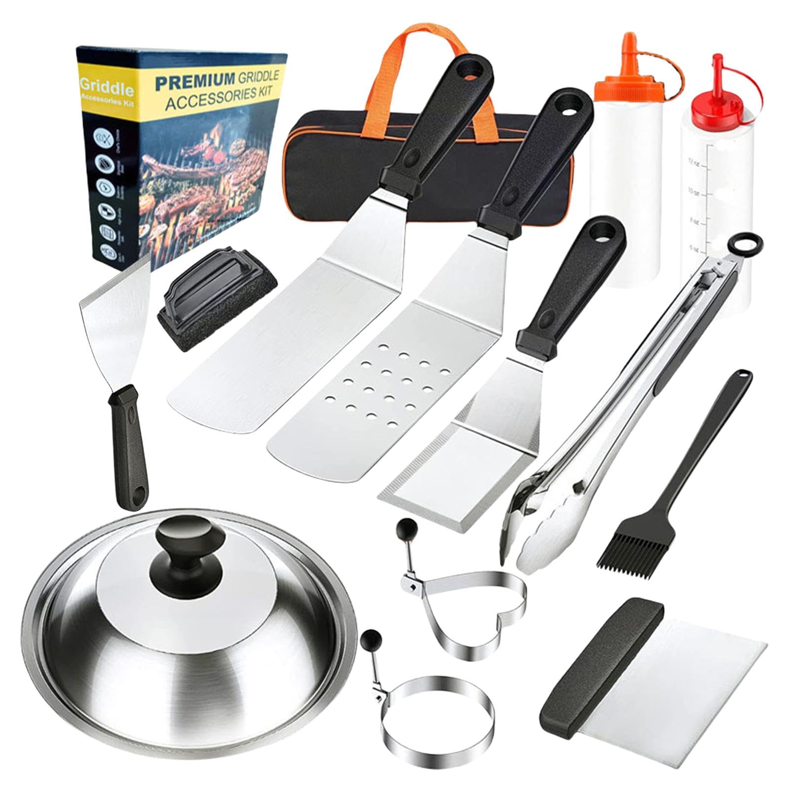 Barbecook 2 spatole per Piastre, spatole in Acciaio Inossidabile per cuocere alla Piastra, spatola da Cucina, Accessori per Barbecue