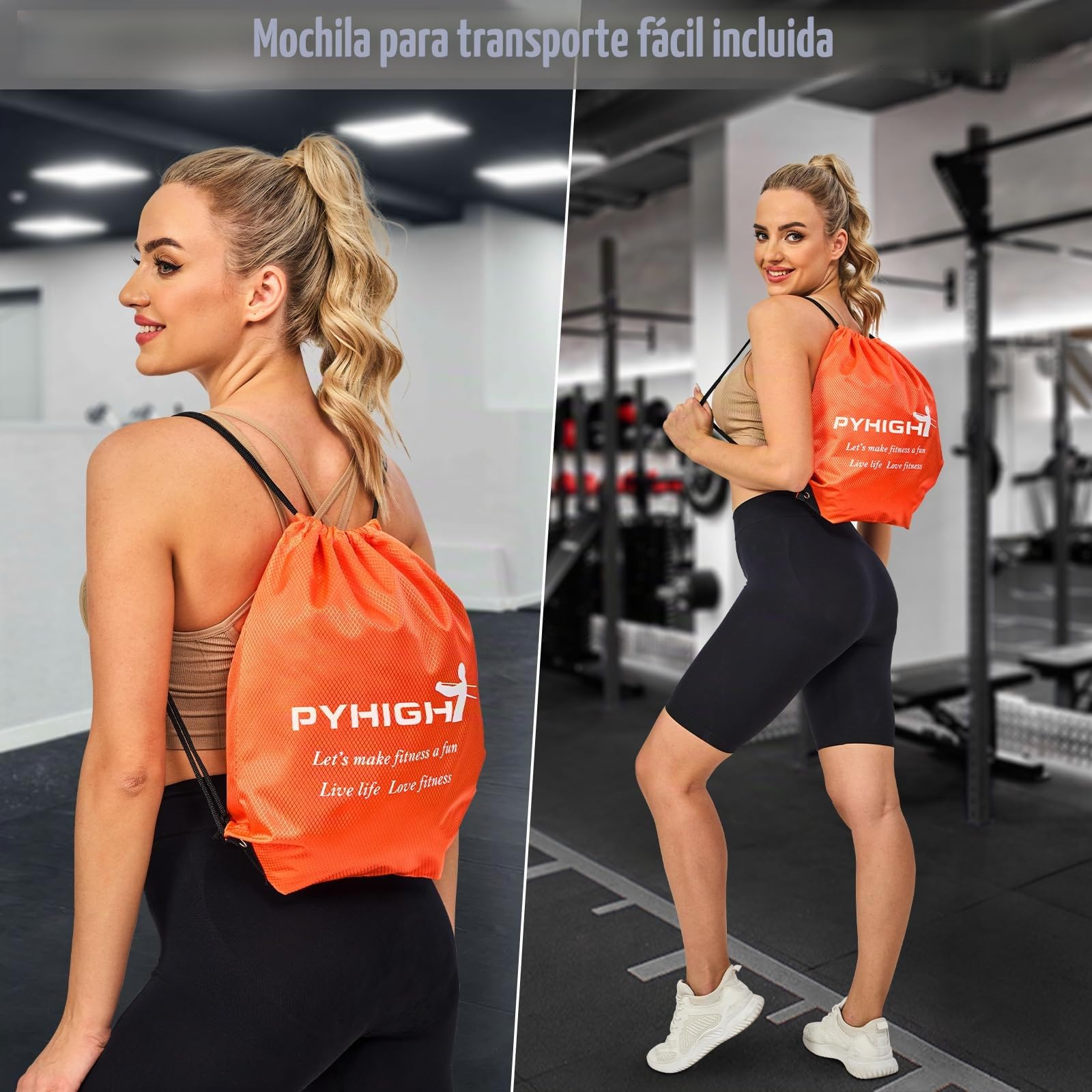 PYHIGH Juego de Bandas de Asistencia para dominadas, 4 Niveles de Resistencia, Bandas largas para dominadas, Entrenamiento de Fuerza, construcción Muscular, Estiramiento, Terapia