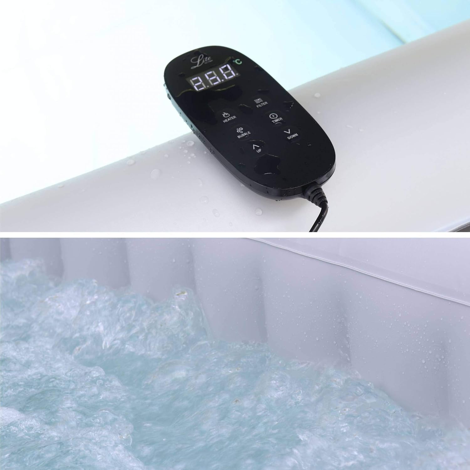Alice's Garden - Spa MSPA Gonflable carré – Fjord 6-6 Places. système Anti-Gel et désinfection UVC + bâche. 185cm. PVC. Pompe. Chauffage. gonfleur. Filtre — vue 5
