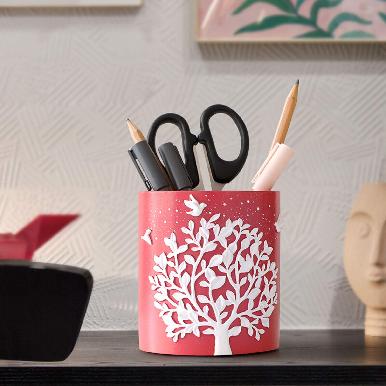 Stifteköcher Stiftbecher Harz Runde Stifthalter Modernes Einfache Niedliche Bleistift Tasse Pot Studt Schreibtisch Liefert Pen Bucket Schreibtisch Organizer Make-Up Pinsel Holder Stifteköcher Schreibt
