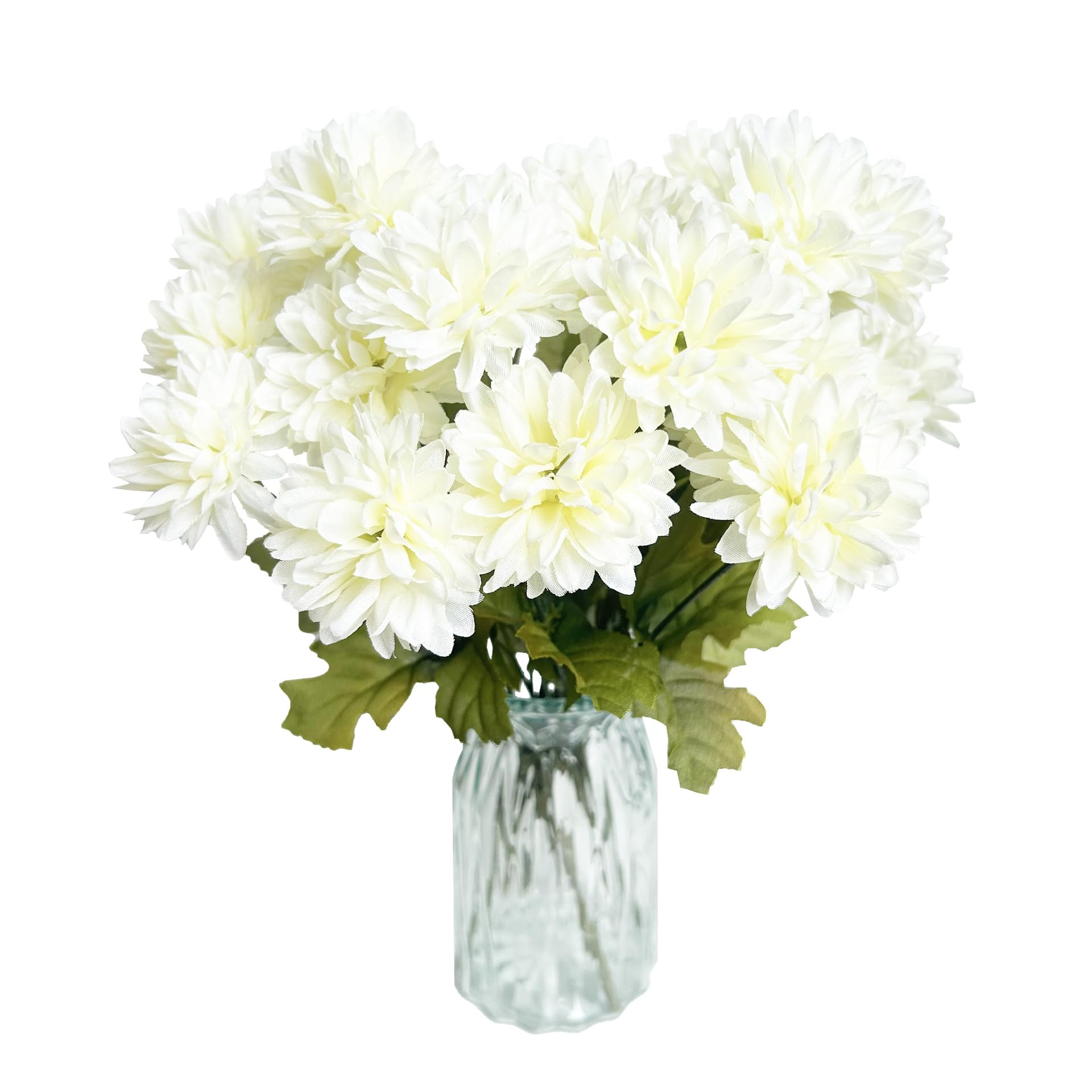PetalUp 2 Pcs Artificial Chrysanthemums Flowers (Chrysanthemums-White)