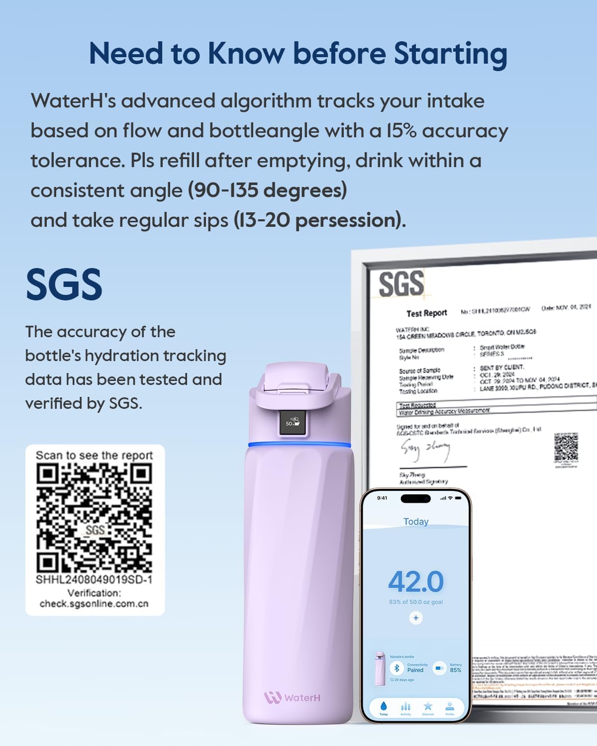 BOOST Smart Water Bottle with Reminder & Tracker, Double Wall Vacuum Insulated Bottles Stainless Steel, 32oz BPA-Free Wide Mouth for Gym, Office, School, Ideal Gift for Christmas, New Year - Image 6