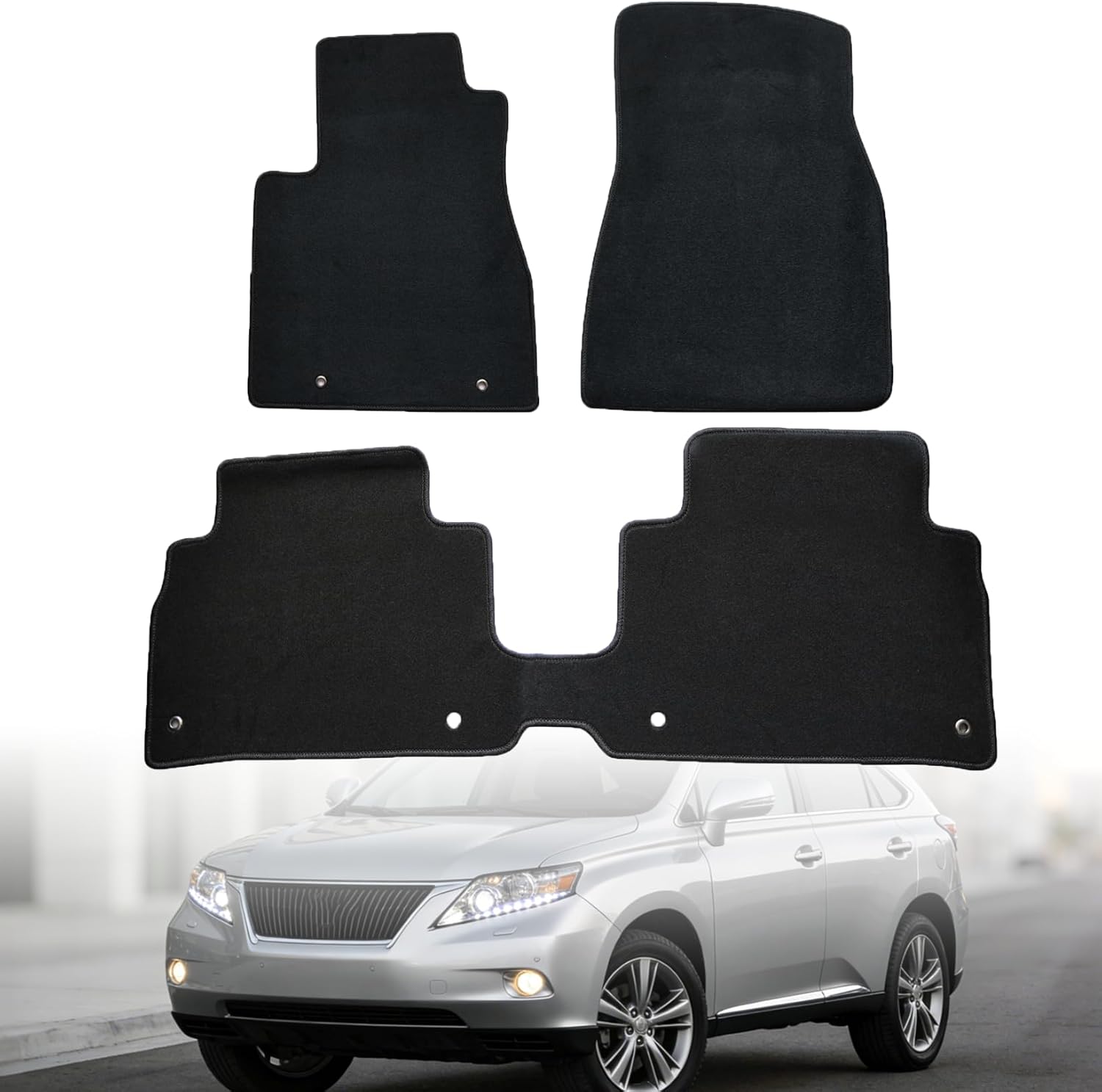 GXARTS 4PCS Car Floor Mats Carpet Full Set Fit for Lexus RX350 RX330 RX400h 2004 2005 2006 2007 2008 2009 | All-Weather, Velour | Waterproof ＆ Anti Sliding Backing