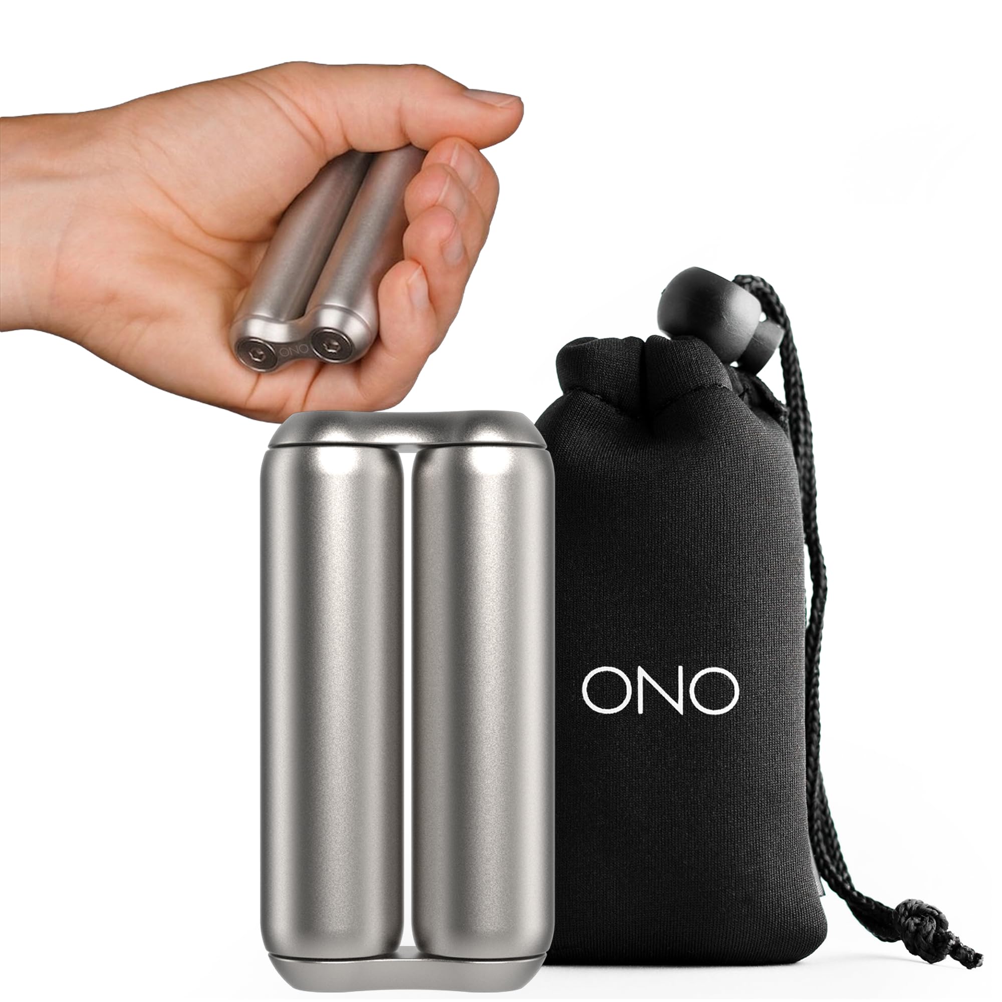 ONO Roller - Handheld Fidget Toy for Adults | Help Relieve Stress, Anxiety, Tension | Promotes Focus, Clarity | Compact, Portable Design (Matte, Junior Size - Stainless Steel)