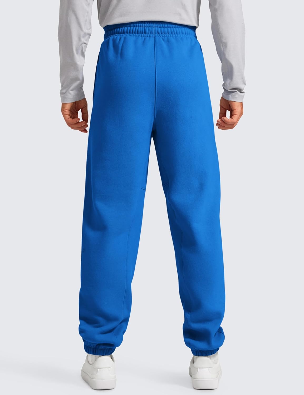 CRZ YOGA Cotton Fleece Lined Relaxed Sweatpants for Men 32" - Loose Lounge Casual Bottom Sweat Pants with Zipper Pocket - Image 2