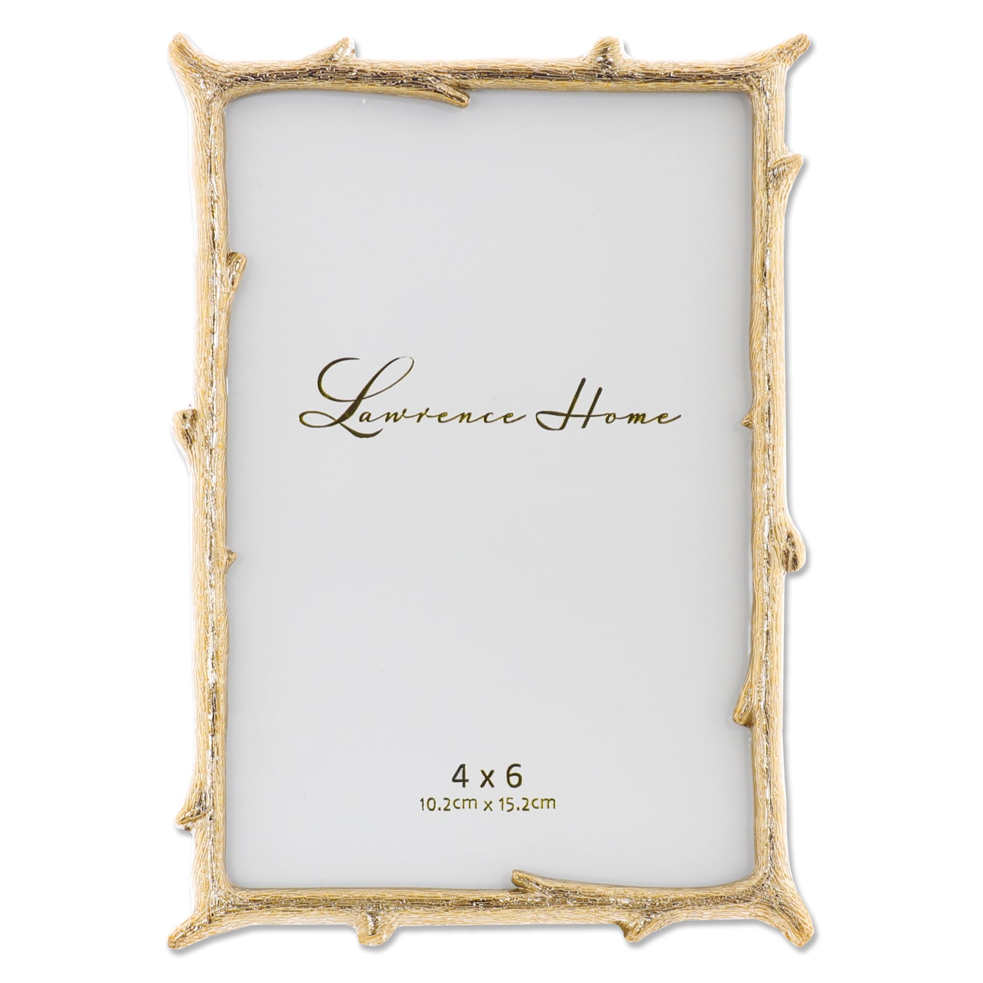 Lawrence Frames 4x6 Gold Metal Natural Branch Design Picture Frame