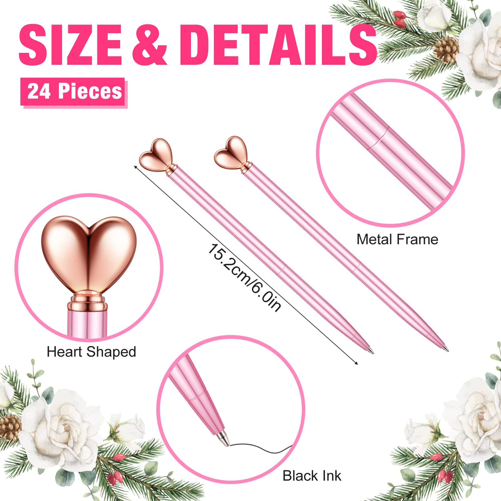 Stylos à Bille Design Cœur - Lot De 10, Encre Bleue, Pointe Moyenne, Parfait Saint-Valentin - 5