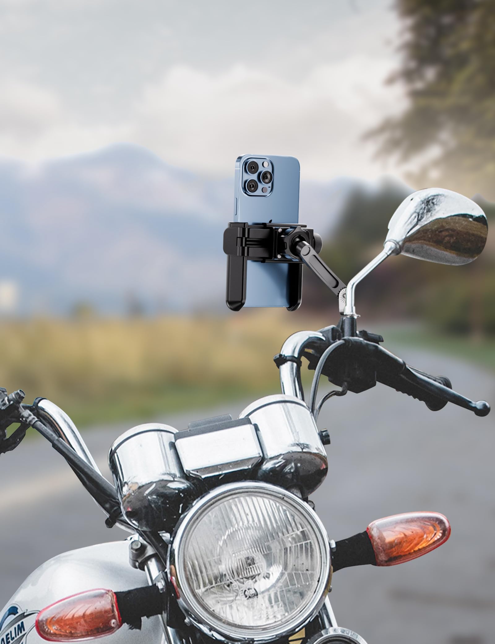 Grefay Motocyklowy Uchwyt na Telefon Komórkowy,Szybki Demontaż, Obracany o 360 Stopni Motocykl Uchwyt na Telefon do Smartfonów 3,5-7,0 Cali