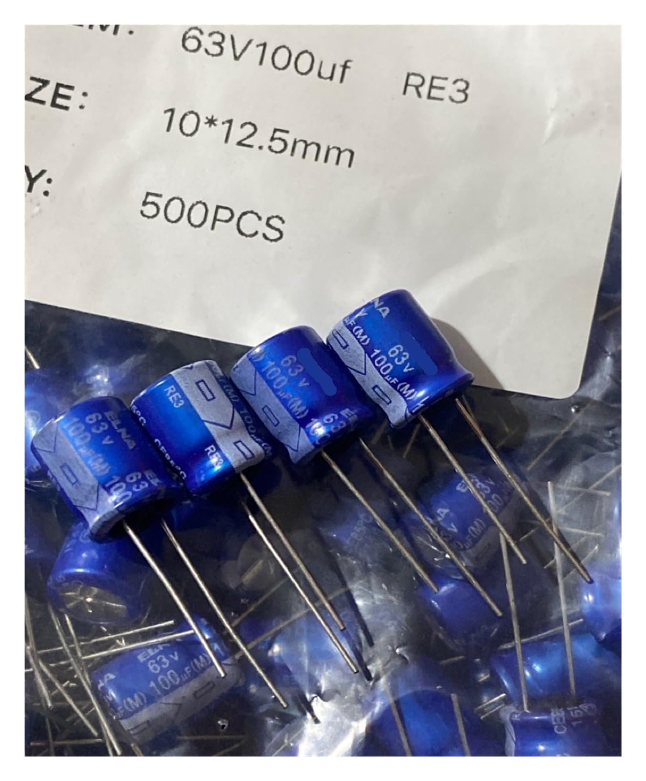 LEOTNNDQ 10pcs 100UF 63V RE3 series electrolytic capacitor 10 * 12