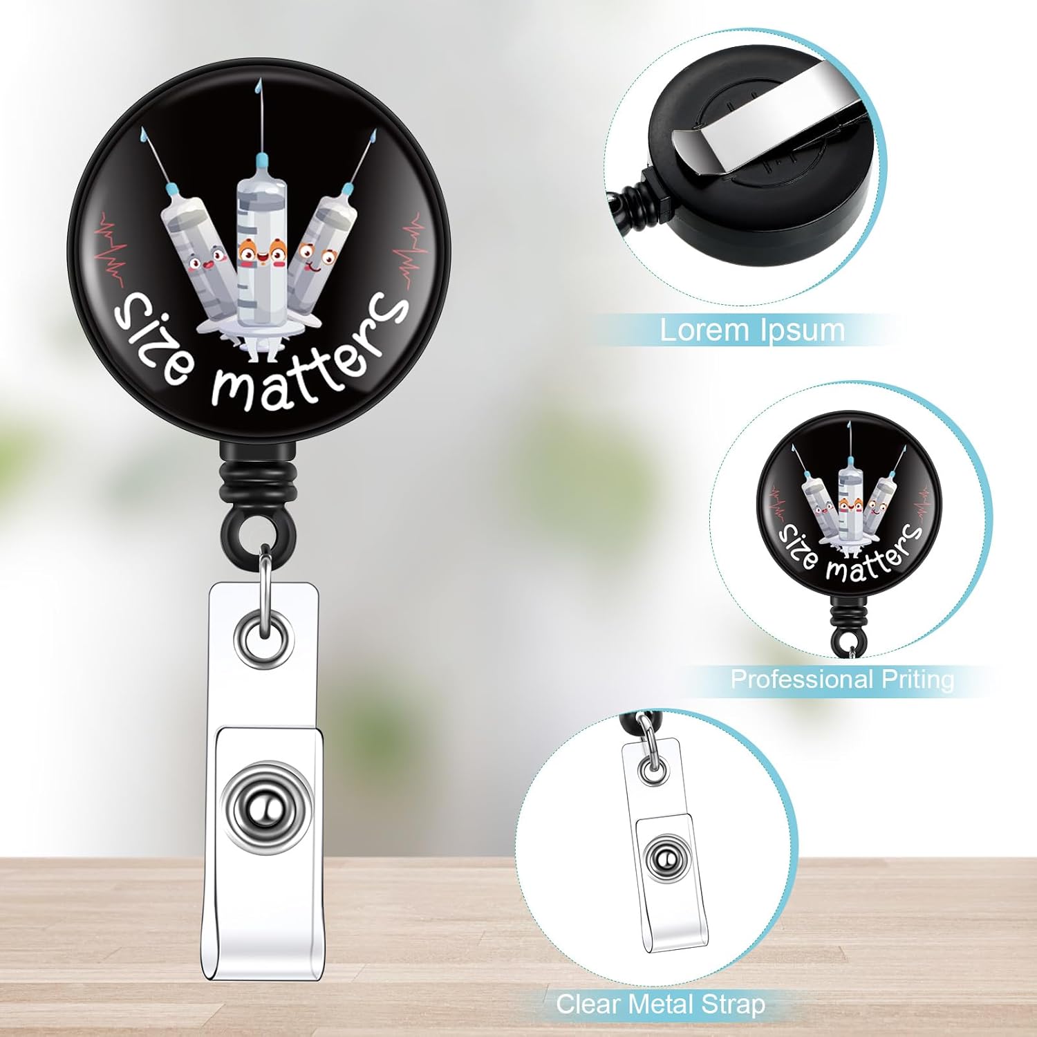 Crowye 36 Pcs Funny Badge Reels Nurse Retractable Cute Nurse ID Badge Holder for Women Men Clip Hospital Office Medical Health Doctor Worker Teachers Students Gifts