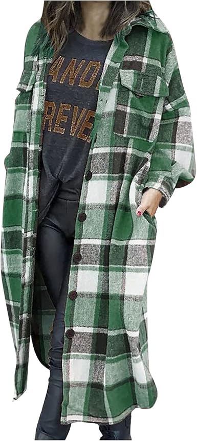 Oversized Flannel Plaid Jacket for 