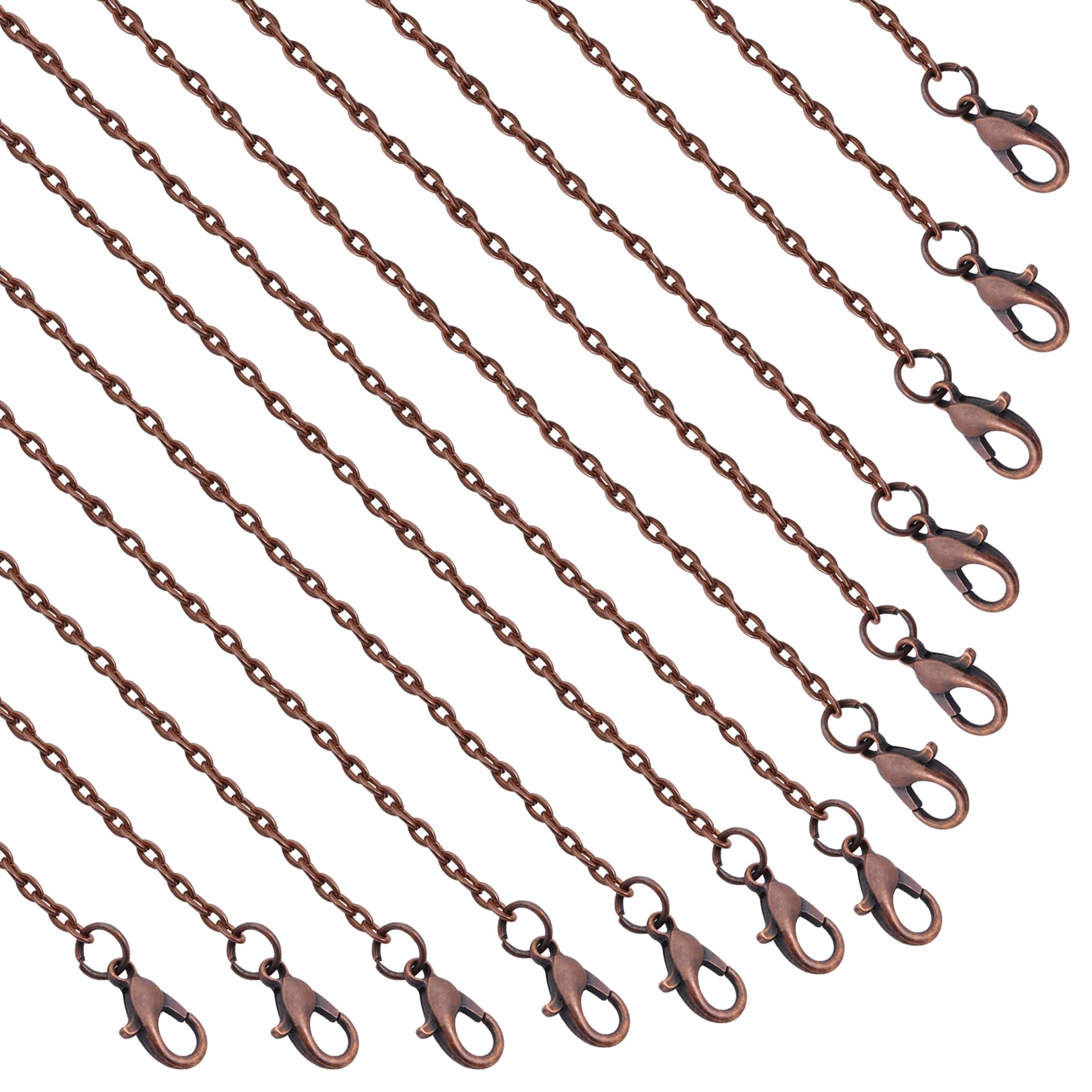 Lemonkey 33 Feet Metal Red Copper Necklace Chains Curb Links