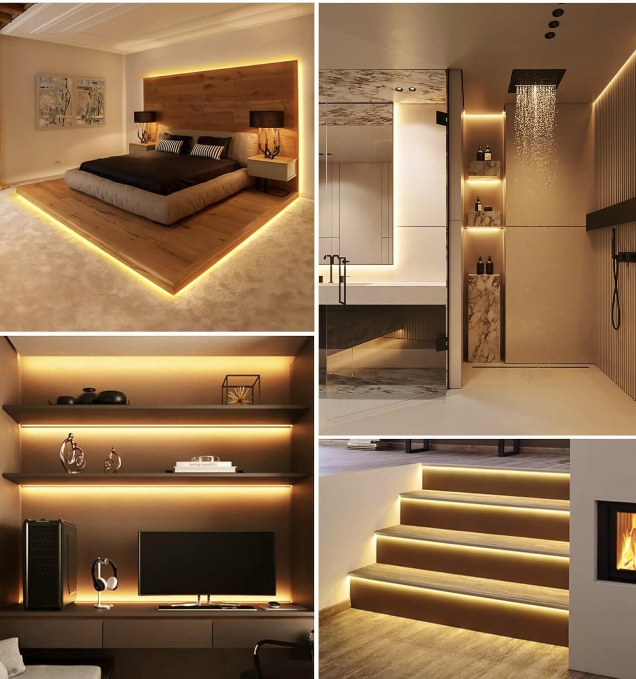 V-TAC 5x Profili per Strisce Led a Scomparsa da 2 METRI con Diffusore - (10 Metri Totali) - Profilo a Incasso da Parete e Soffitto per Striscia LED in Alluminio - Colore Argento - Misure 55 x 15 mm