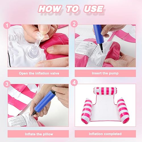 Miniatura 3 de Flotadores de piscina, hamaca inflable para piscina, hamaca inflable para adultos, hamaca de piscina multiusos para vacaciones de adultos