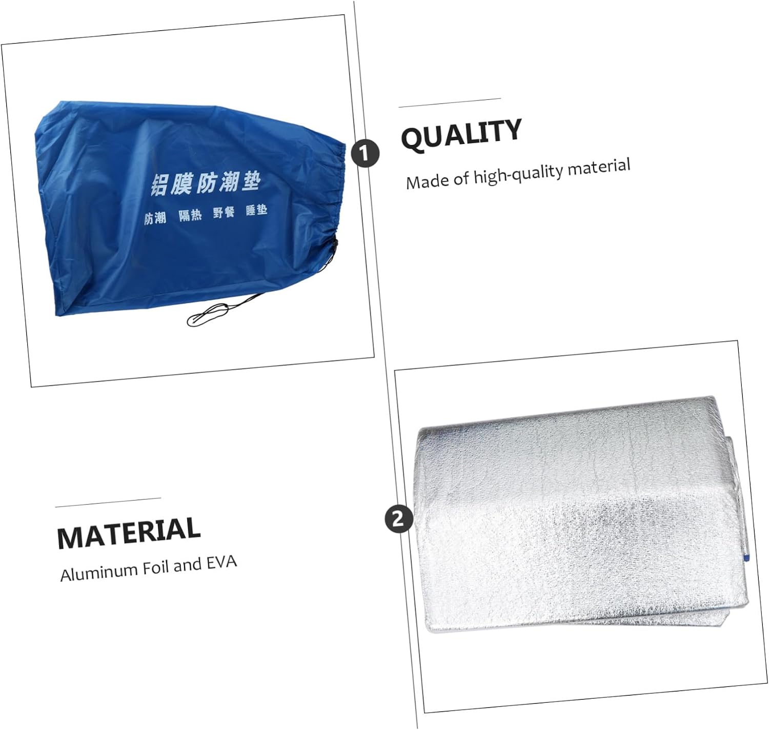 Generic Outdoor Camping Mat Aluminum Film Tent Mat Lightweight Portable Picnic Blanket Dampproof Sleeping Mattress Cushion for Hiking and Outdoor Activities Random Color