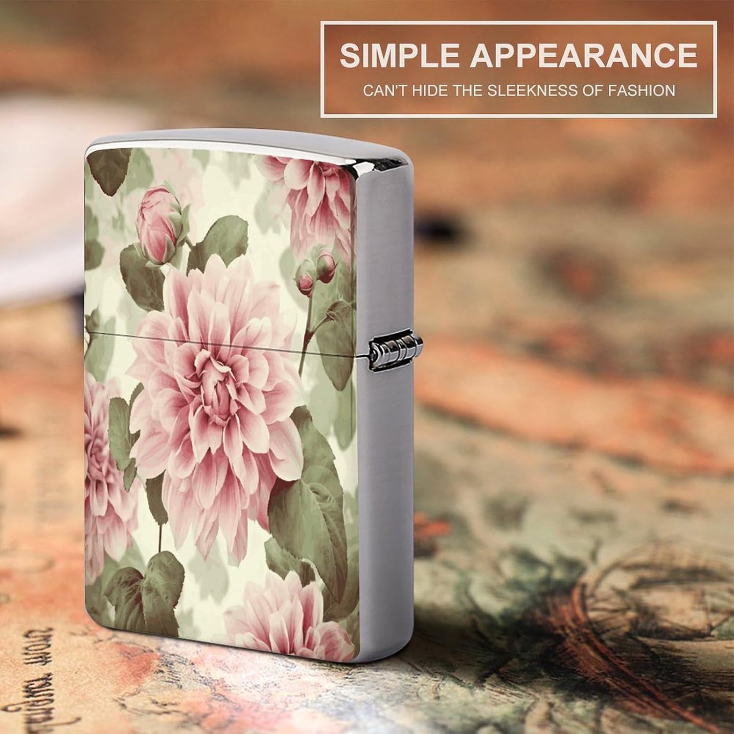 Beautiful Vintage Pink Flower Lighter Case Cover Lighter Shell