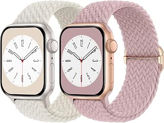 TEFLOTY Braided Solo Loop Compatible with Apple Watch Band 38mm 40mm 41mm 44mm 45mm 49mm 42mm for Men and Women, Stretch Nylon Strap Woven Band for Iwatch Ultra Se 8 7 6 5 4 3 2 1
