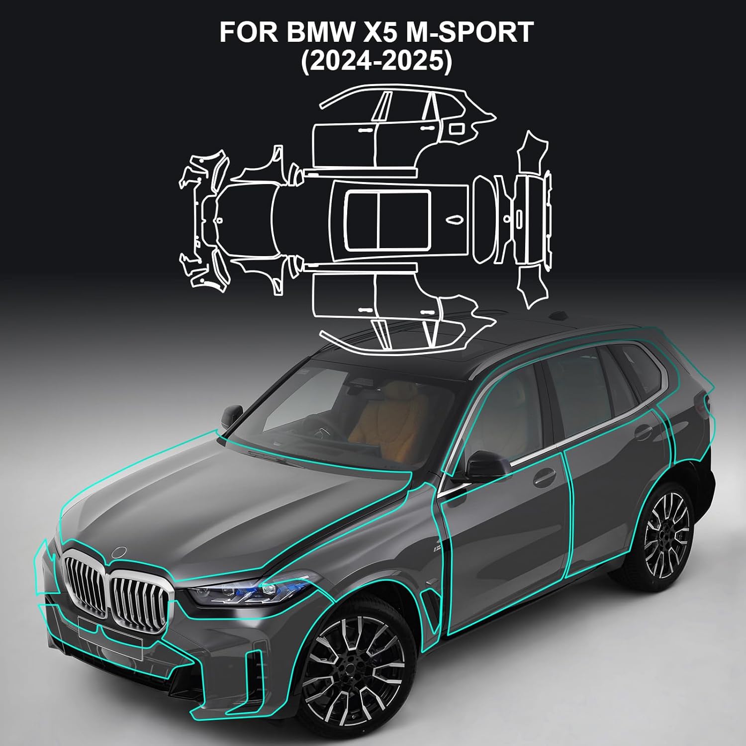 Precut Paint Protective Film for 2024 BMW X5 M-Sport 8.5 Mil TPU PPF Clear Car HD Scratch Exterior Accessories (Full Body-1 Set)
