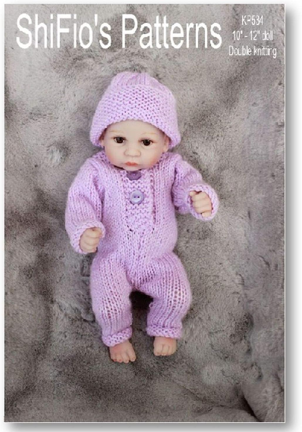 Knitting Pattern for Dolls Clothes, Dolls Plain Pram Suit, Dolls Double Knitting Pattern, Double Knitting Pattern for Doll, Pattern to Fit 10" to 12" Doll, KP534