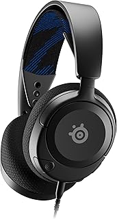 SteelSeries Arctis Nova 1P – Cascos PS5 Con Cable y Multisistema – Controladores Hi-Fi – Audio espacial 360° – Almohadillas de espuma con memoria – Ultraligeros – PS5, PS4, PC, Switch 2, Xbox – Negro