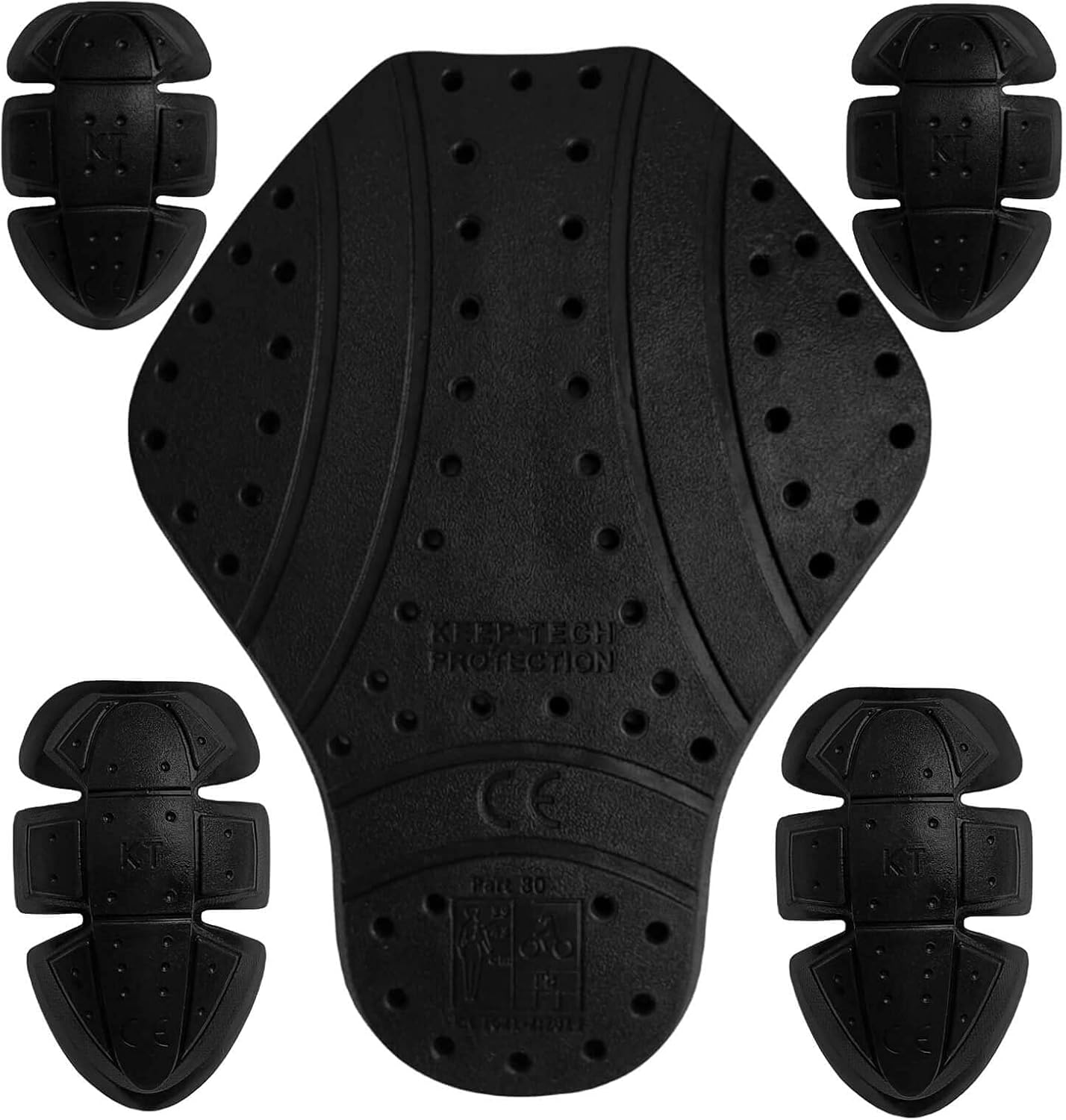 CE-1 Approve Protective Pad Set, Pack of 5 CE Level 1 Certified Armor Pads, Level 1 Approved Back, Shoulder and Elbow Protectors for Women and Men Motorcycle Jackets.