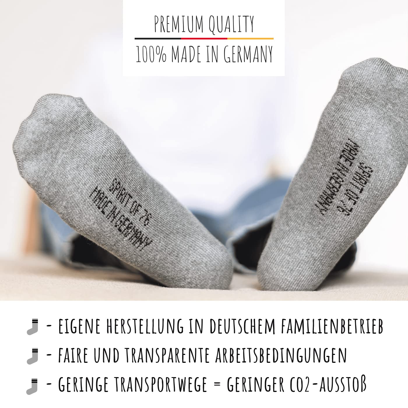 Spirit of 76 Calcetines de tenis 100% fabricados en Alemania (3 pares)