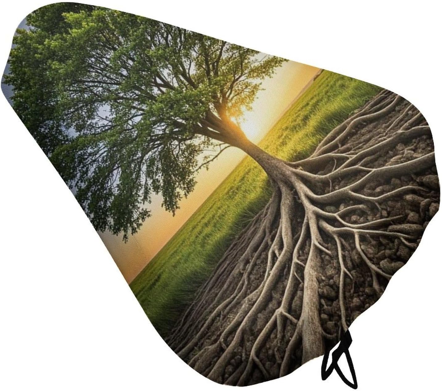 Inspirational Tree Bike Seat Cover Water-Repellent Exercise Bike Seat Cushion Bicycle Saddle Cover with Drawstring Rain Snow Dust Covers for City Mountain Road Biking