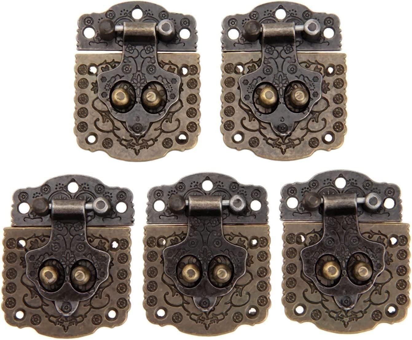 Hasps Latch, 5 Pieces of 51x39mm Brass Decorative Jewelry Chest Box Suitcase Suitcase Buckle Buckle Buckle Buckle Buckle Furniture Hardware
