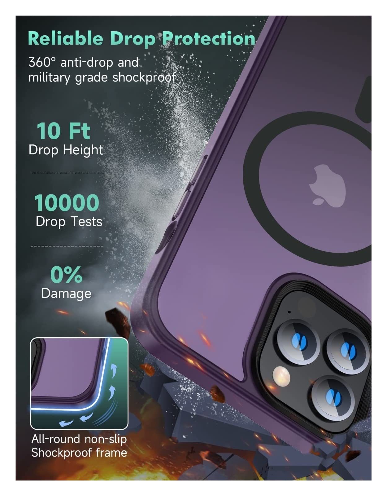 Amazon.co.jp: 超薄型スマホケース 紫色の磁気ケースマットバック