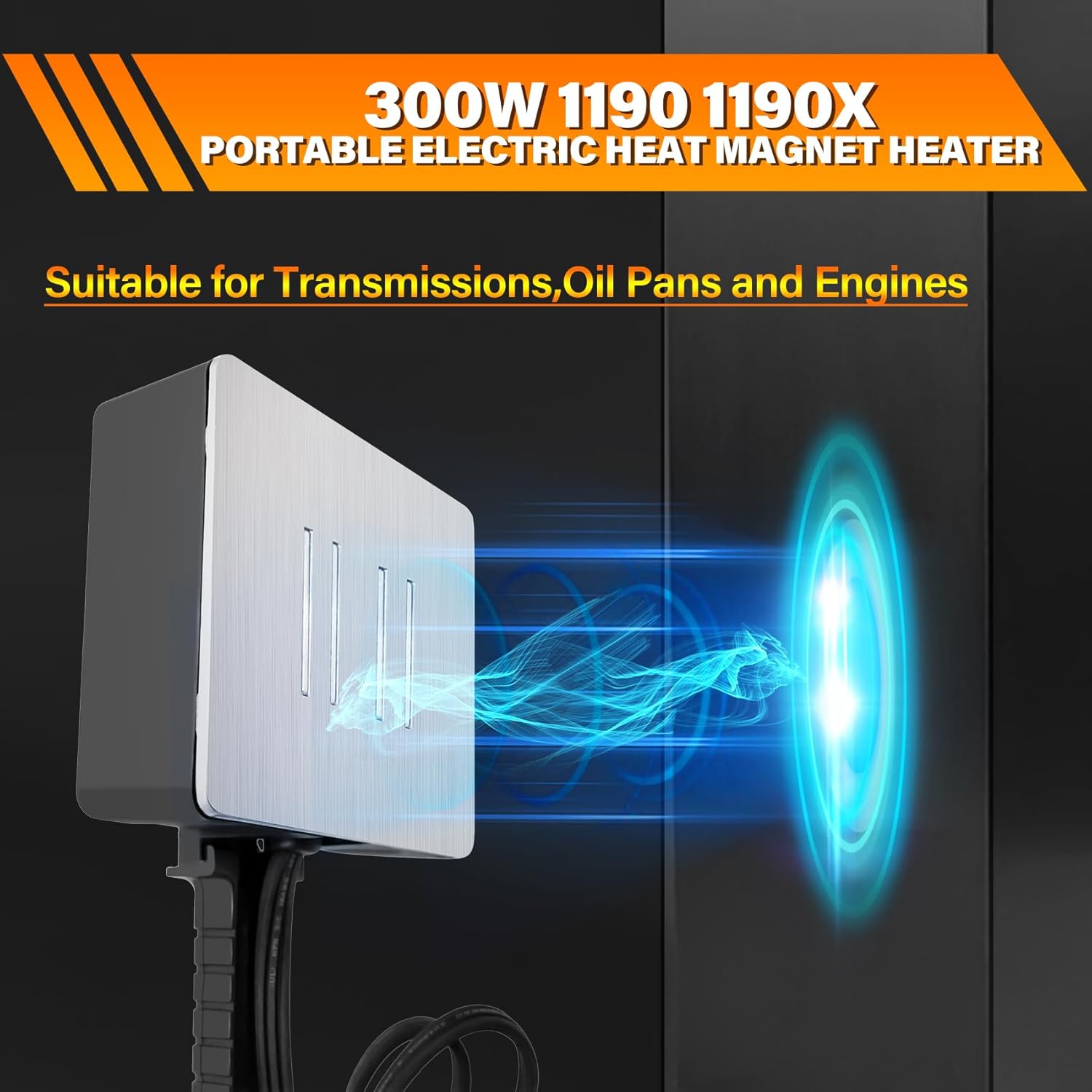 1190 1190X Magnetic Engine Heater for Jeep Trucks Farm Machinery Diesel Vehicles,120V 300W Surface-Thermostat Control for Oil Pan and Engine Block Heating