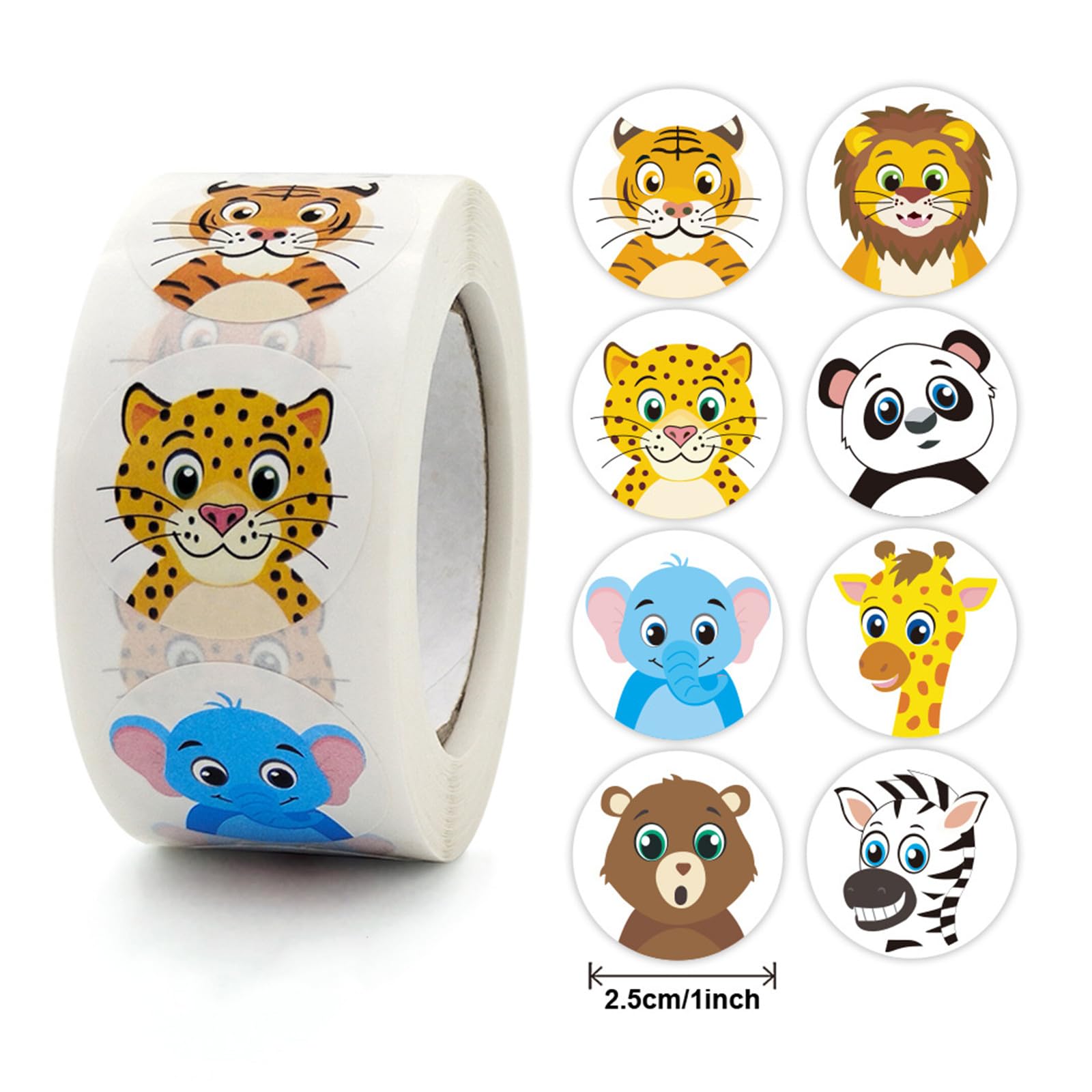 1000 Adesivi Rotondi Animali Per Bambini – 16 Disegni Diversi, Diametro 2,5 Cm, Per Ricompense, Decorazioni Feste E Lavoretti Creativi - 3