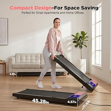 HCOIW Walking Pad Treadmill for HomeOffice, Portable Under Desk Treadmill | 3-in-1Foldable Walking Pad with Incline, Quiet,Remote, No Installation, Portable & EasyStorage for Home Office
