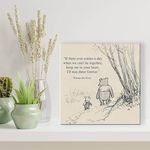 Miniatura 4 de Arte de pared clásico con cita de Winnie the Pooh, arte retro con texto en inglés "If There Ever Comes a Day" (If There Ever Comes a Day Sayings),