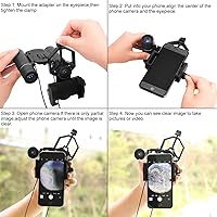 Vista 6 de SVBONY Adaptador universal para teléfono celular, soporte de telescopio para teléfono binocular, monocular, telescopio, soporte para telescopio