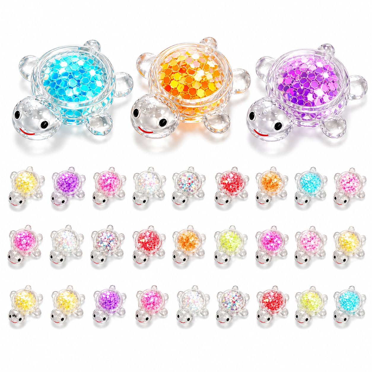 Ufyuayig Resin animals,30 Pcs Mini Turtles Effect, resin animals Animals