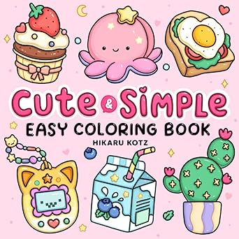 Easy: Cute & Simple Coloring Book for Adults and Kids