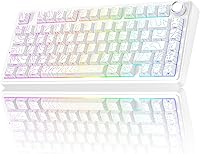Vista 15 de AULA Teclado mecánico inalámbrico F75 Pro, 75% teclado personalizado intercambiable en caliente con perilla, retroiluminación RGB, interruptores