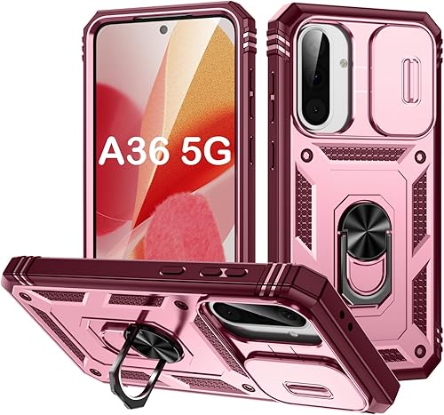 Miniatura 94 de PASNEW Funda para cámara Samsung Galaxy A15 5G, soporte metálico de grado militar, resistente a prueba de golpes, carcasa rígida para Samsung A15