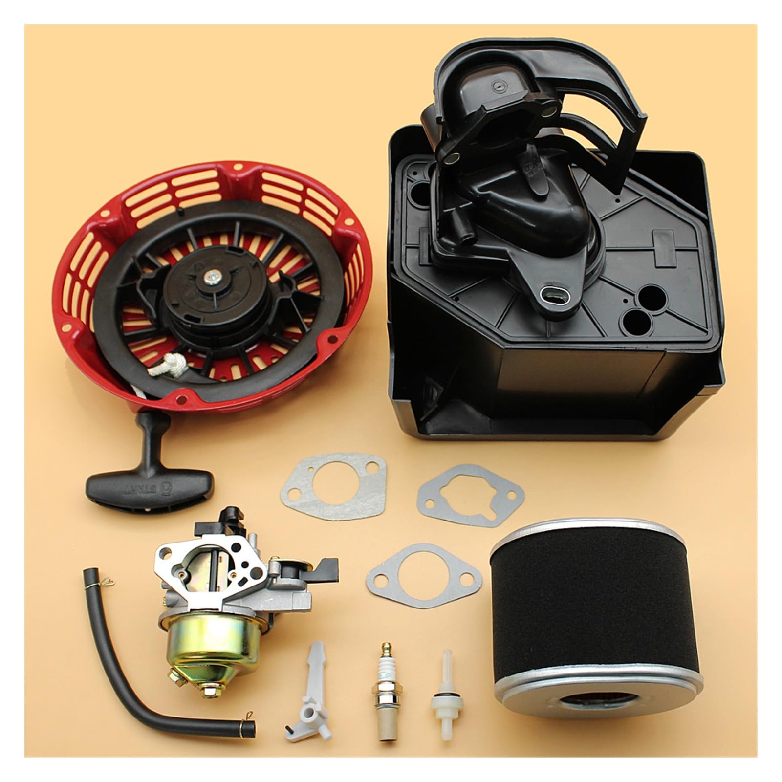 Conjunto de carcasa de filtro de aire de carburador de arranque for cortacésped generador de gasolina de motor GX390 188F 13HP 5KW 6.5KW